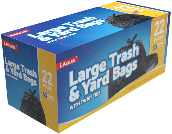 4 Boxes of 33 Gallon Twist Tie Large Trash Bags, 22 Count, FREE SHIPPING –  Ri Pac