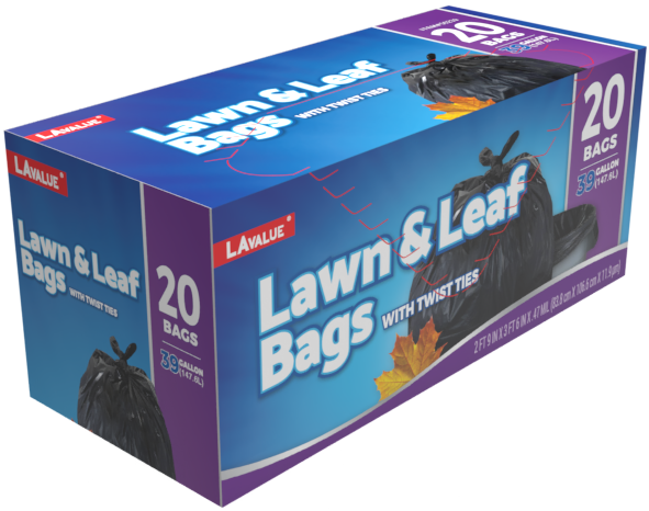 Ultrasac 39 gallon lawn and leaf bags, 1.5 mil thick, Twist Ties, 100 bags