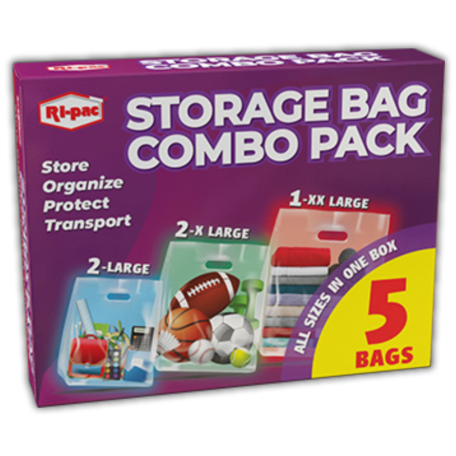 4 Combo Packs of Portable Storage Bag, 2 Large, 2 XL, 1 XXL, 5PC