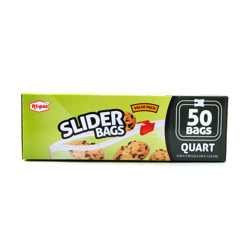 50 count quart food storage slider bags