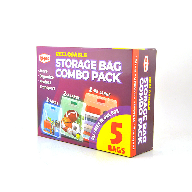 reclosable storage bags combo pack